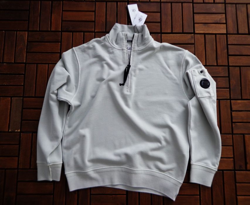 Мъжки суичър C.P. Company Cotton Diagonal Fleece Half Zip Sweater