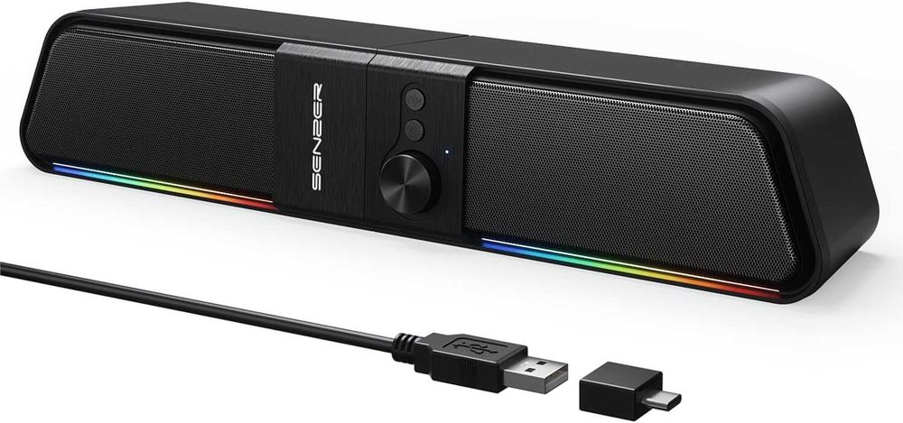 SENZER CS20 2 в 1 Bluetooth компютърни високоговорители за настолен компютър, USB Plug & Play