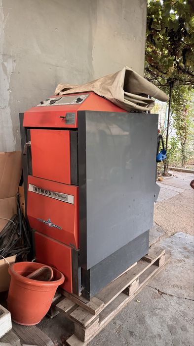 Centrala pe lemne ATMOS DC70S 70 kW + 2 boilere + puffer + calorifere + pompe + coș de fum