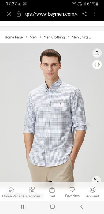 POLO Ralph Lauren Cotton S Oxford Stretch / L НОВО ОРИГИНАЛ Мъжка Риза