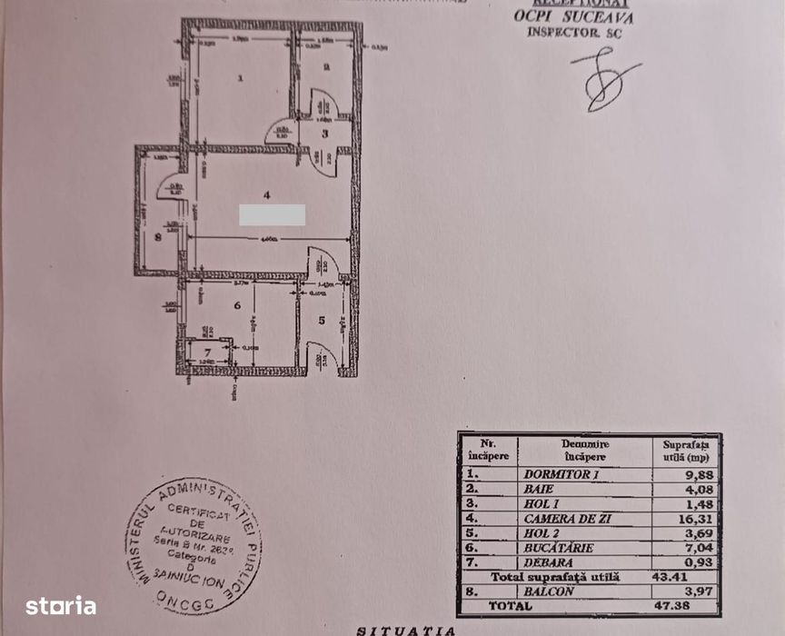Apartament cu 2 camere semidecomandate, Zamca