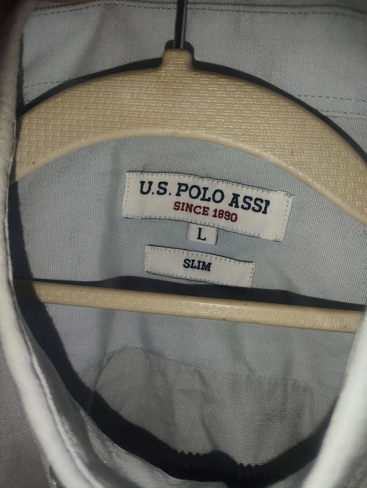 Оригинална мъжка риза U.S. Polo Assn. (Светлосиня) – Размер М (преправен от L)