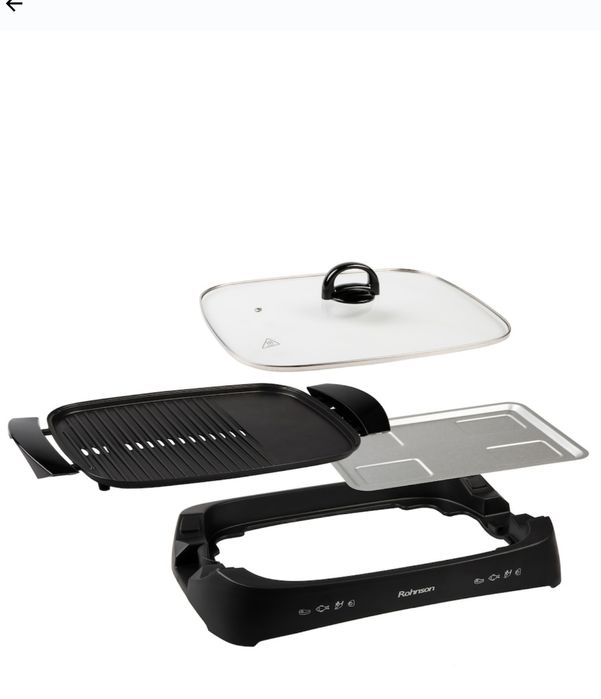GRILL electric ROHONSON cu capac din sticlă termoizolanta NOU  250 Lei
