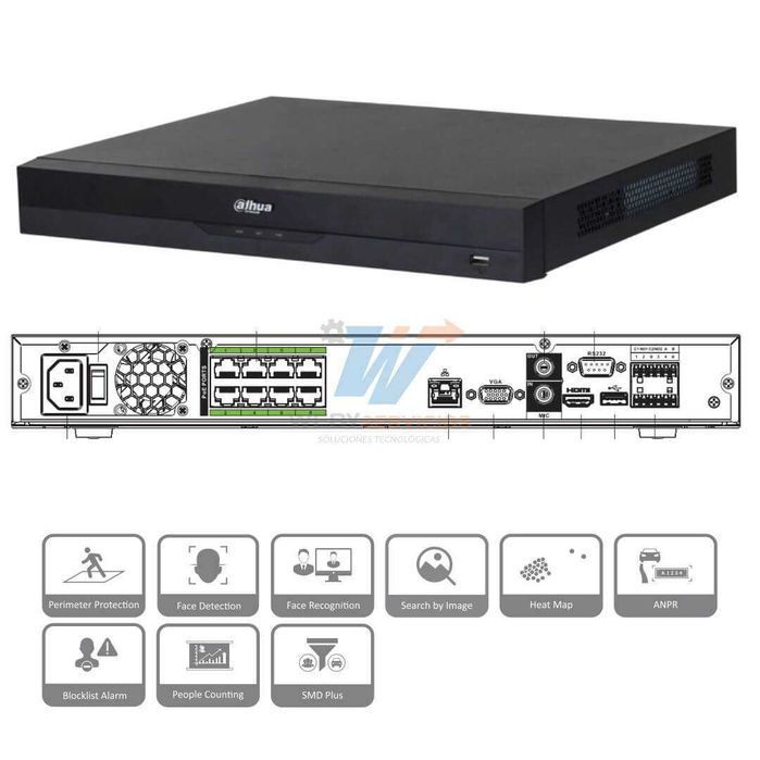 NVR Dahua DHI-NVR5208-8P-EI 8 porturi PoE 4K 32MP WizSense Recunoastere faciala Nou