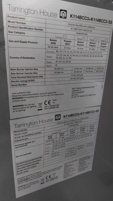 Gratar pe gaz Tarrington House 4+1 arzatoare