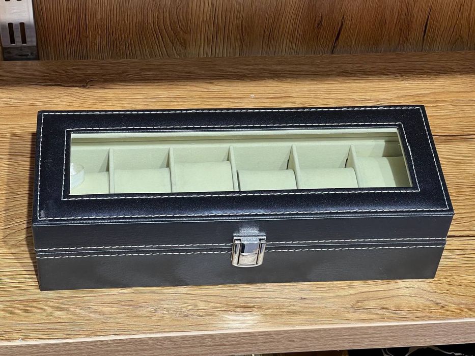 Элегантная шкатулка для часов и украшений с 6 отделениями