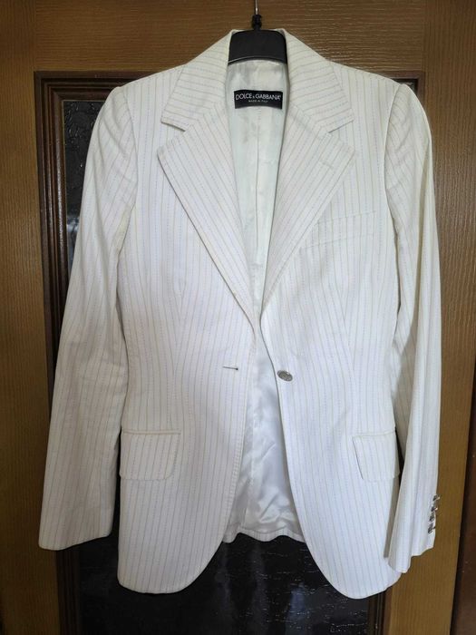 Sacou Dolce & Gabbana, alb cu dungi fine, măr. 36-38