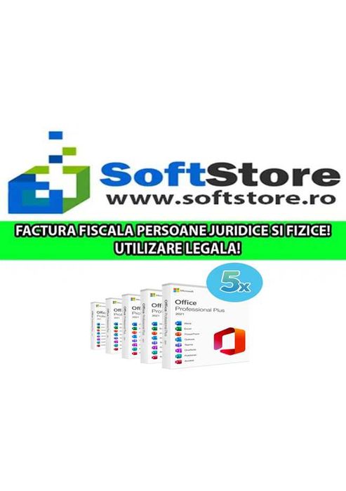 Pachet 5x Licente Office Pro Plus 2021 (RETAIL) - FACTURA PJ / PF!