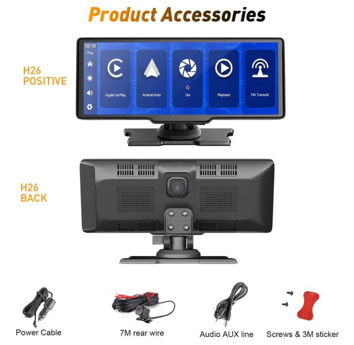 XGODY H26 10.26 инча автомобилен дисплей CarPlay Android Auto 1080P