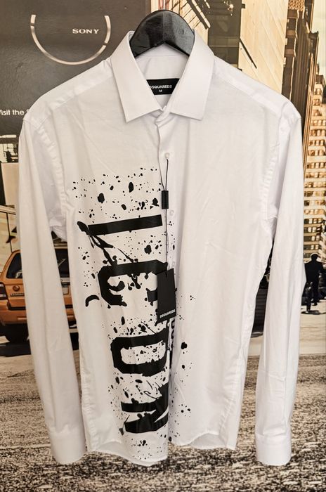 Dsquared2 мъжка бяла риза ICON • всички размери