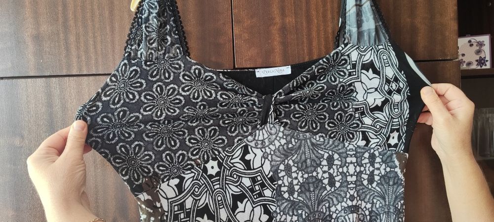 Ежедневна разтеглива шарена рокля