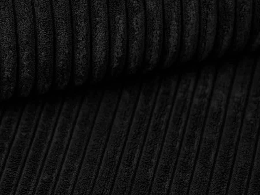 Pat Tapitat de colt saltea de 190 Adam Negru Poso 135 rabatabil + lada
