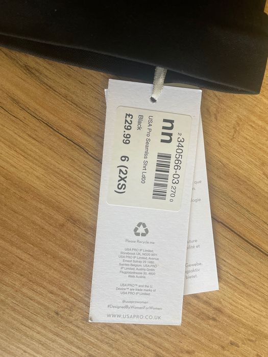 Дамски безшевни къси панталони USA Pro, 3 инча, черни, размер 6 (2X