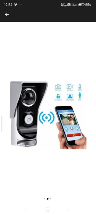 Смарт WiFi Видео Домофон, Дистанционно Отключване на Врата,Нощно Виждане , Запис на Посетител