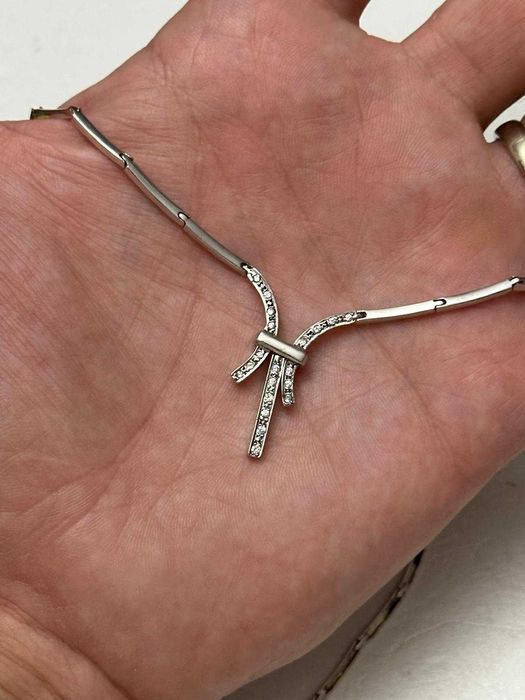 COLIER AUR alb 14K + Cristale Zirconia - 13.8g. - Grecia - 450lei/gr.!