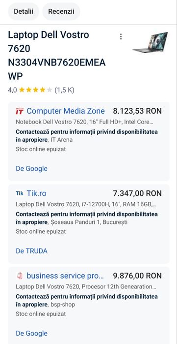 Laptop gaming office  i7-12700h RTX 3050 ti 16GB Dell Vostro 7620