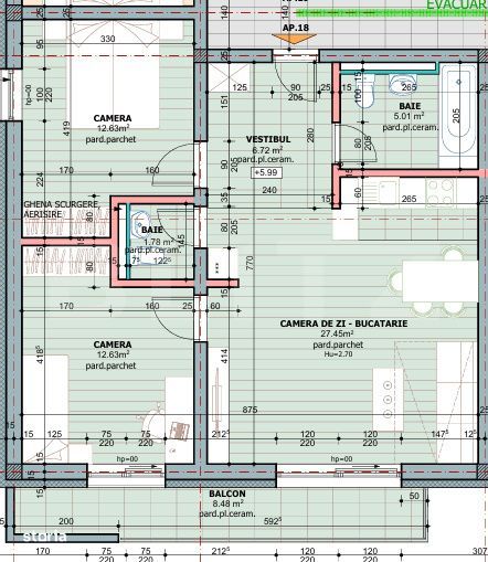 Apartament Generos 3 Camere | Zona Tudor | 74,62 mp