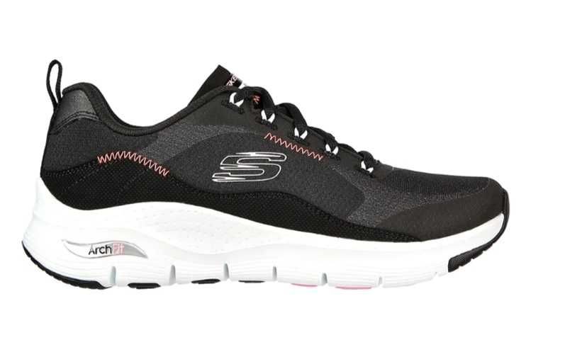 Skechers, Pantofi sport Arch Fit, Alb, Negru, 38