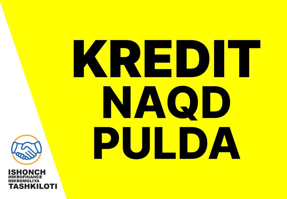 Murojaat kunining o'zida naqd pulda kredit!