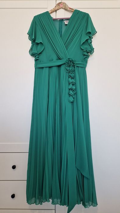 Rochie lunga verde de ocazie, marimea 48