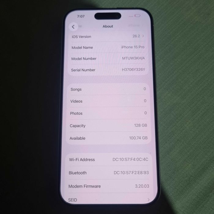 Iphone 15 pro 128gb 86%