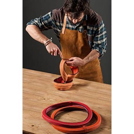 Husa volan Artisan, Handmade fabricata din piele sintetica, diametru 37-39 cm, culoare albastru