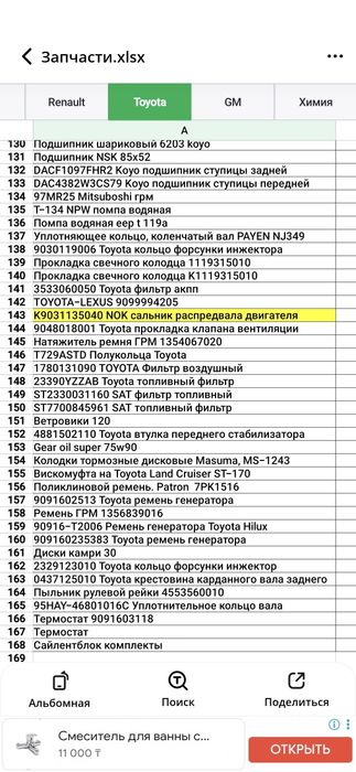 Запчасти Toyota ОПТОМ