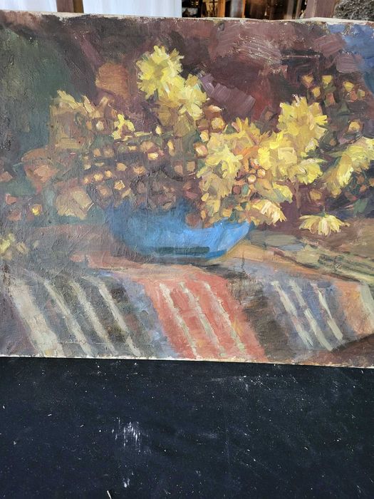 Pictură ulei pe pânză, fără ramă, semnată (indescifrabil)