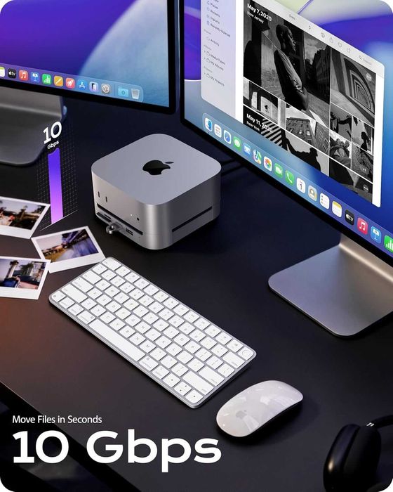 Докинг станция Stouchi за Mac mini M4 с корпус за NVMe SSD, 4K/60 HDMI