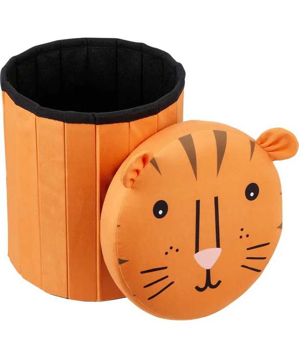 Табуретка с капак Тигър с отделение за играчки органайзер