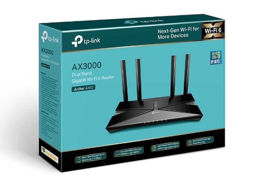 Router WiFi6 Wireless Gigabit TP-LINK Archer AX50, AX3000 Nou Sigilat