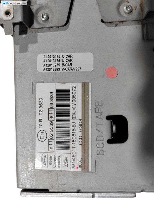 Unitate Radio CD Player 6006 CDC Ford Fiesta 5 MK5 2002 - 2008 Cod 6C1T-18C815-BJ [L6252]