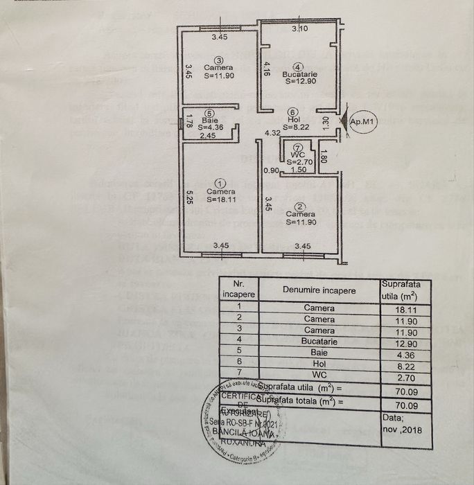 Propietar vand apartament 3 camere , 70 mp zona Vasile Aron
