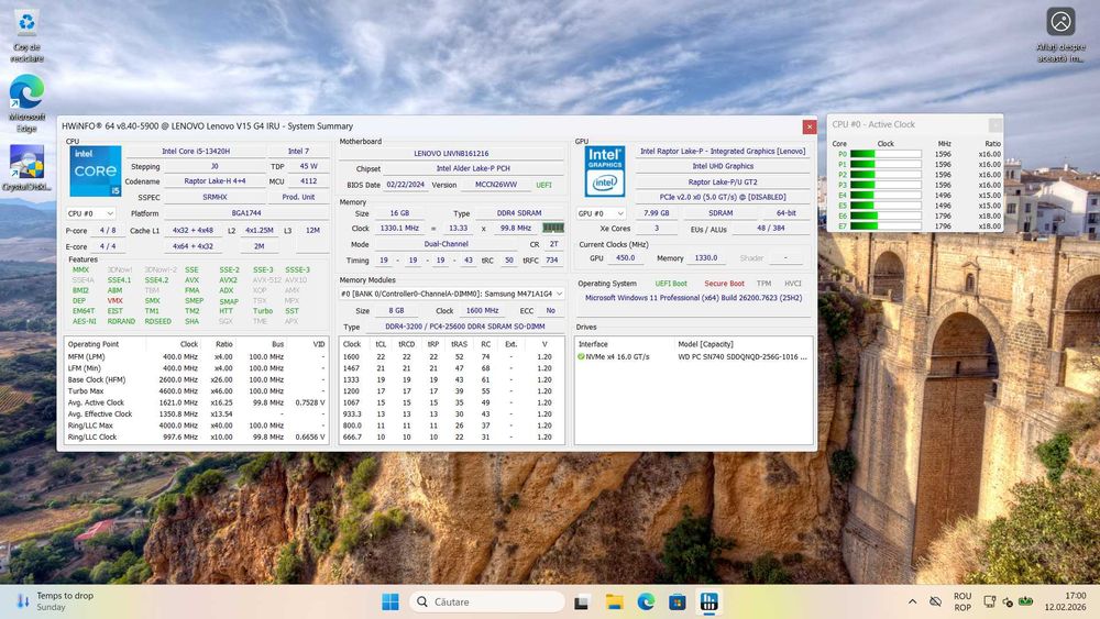 Lenovo V15 G4 IRU ( Windows 11 pro, i5-13420h, 16gb ram, ssd 256gb )