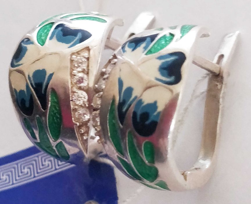 Уникални авторски сребърни обици Самина