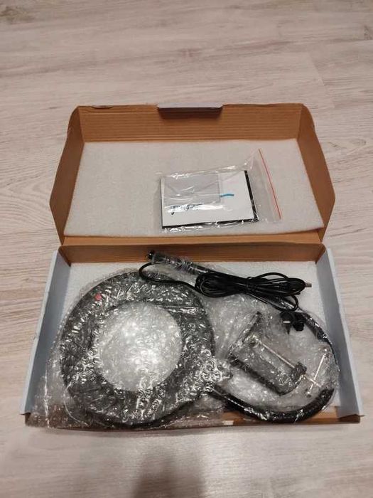Lampă Cu Lupă 10X Artdot YX-33, 144 LED-uri, Braț Flexibil 45cm Şi Talpă, Neagră