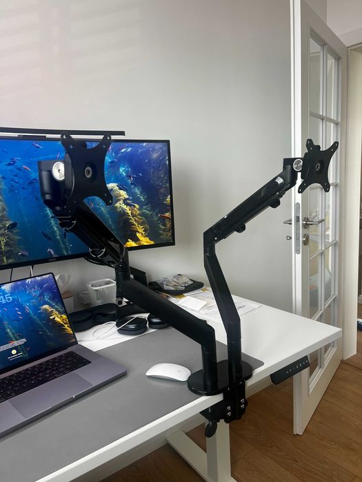Suport 2 monitoare pentru birou, prindere Vesa