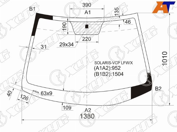 Стекло лобовое HYUNDAI SOLARIS/KIA RIO 4/5D 10-17 Hyundai Solaris