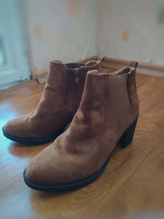 Дамски боти, Велур, Кафяви 39