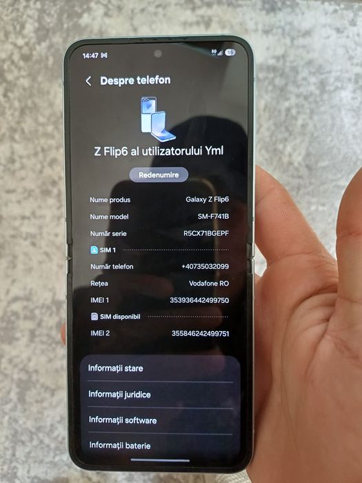 Vând telefonul Samsung galaxy z flip6