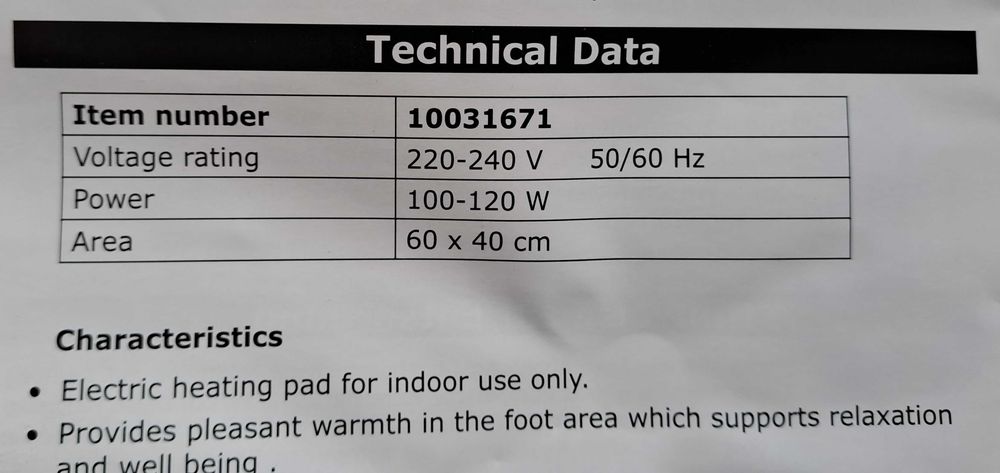 Preș încălzit electric 120W cu temporizator