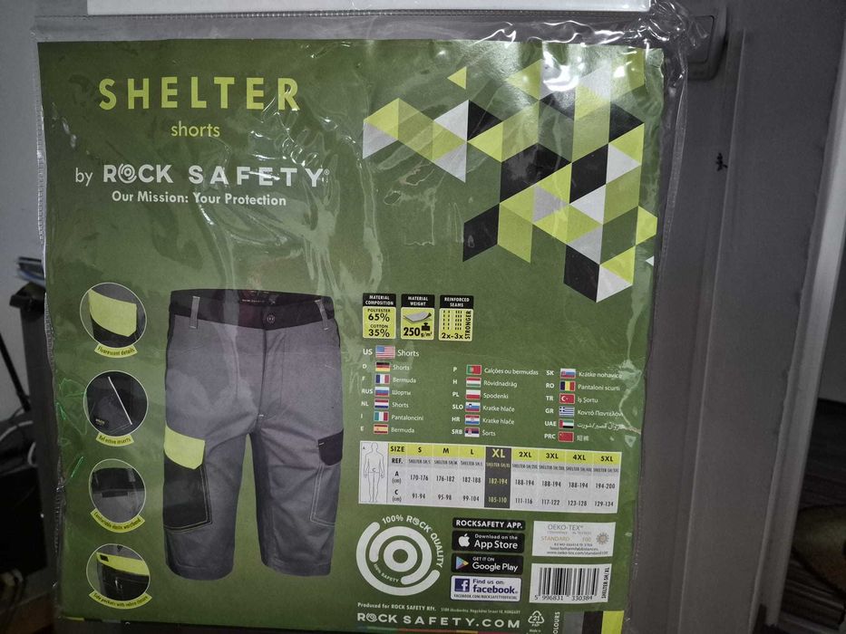 Pantaloni scurți de lucru ROCK SAFETY SHELTER – NOI, sigilați – L / XL