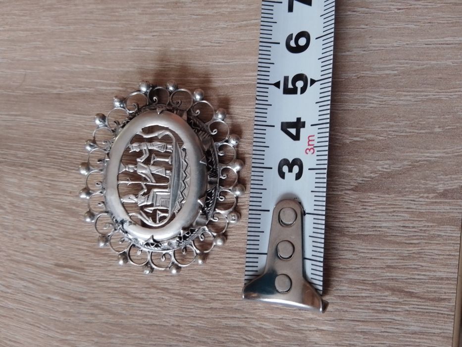 Broșă argint masiv Egipt antica lucrata manual raritate