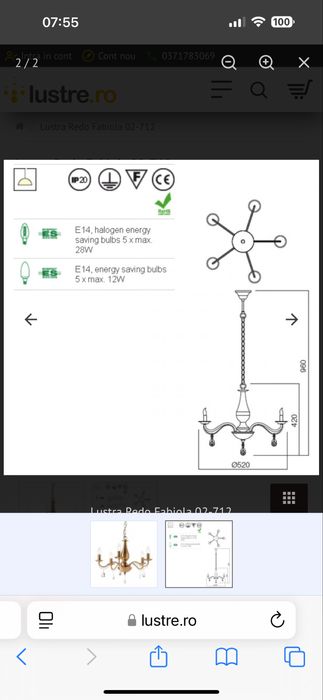 2 Candelabre si 3 Lustre de arama Italia