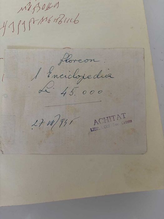 Enciclopedia României 1938-1943 - Set Complet 4 Vol. + Chitanță 1945