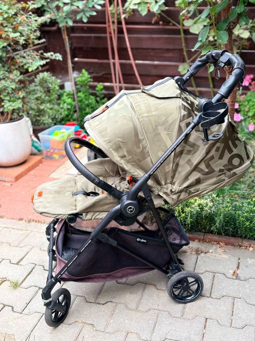 Cărucior Cybex Melio Carbon Olive sport + suport pahar original