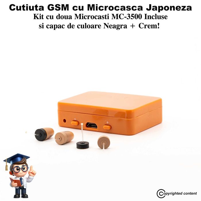 Cutiuta GSM + Casca de Copiat fara Fir Casti de copiat Sisteme Copiat