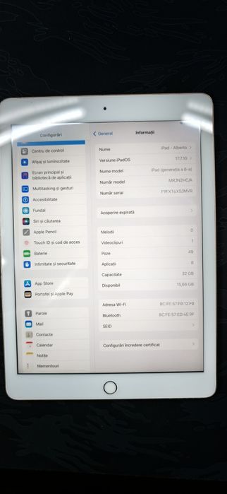 Apple iPad 6 (2018) 32GB Wi-Fi Gold – 349 Lei Bucuresti Sectorul 4