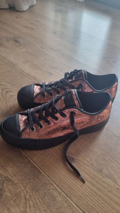 Teniși Converse AllStar - platform, glitter