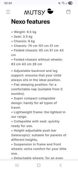 Cărucior copii Mutsy, compact și de calitate, potrivit de la naștere